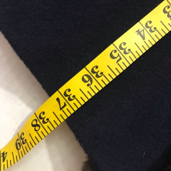 Vintage Steve & Searle Faux Fur Trim Wool Coat Navy Blue Women’s Size 8 - Picture 5 of 6